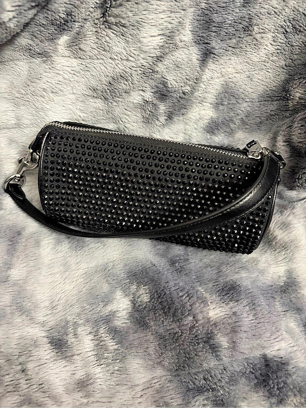 Coach Nolita Barrel Bag in Crystal Fabric Black Studded Wristlet NWT